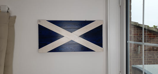 Rustic Wooden 3D Scotish flag