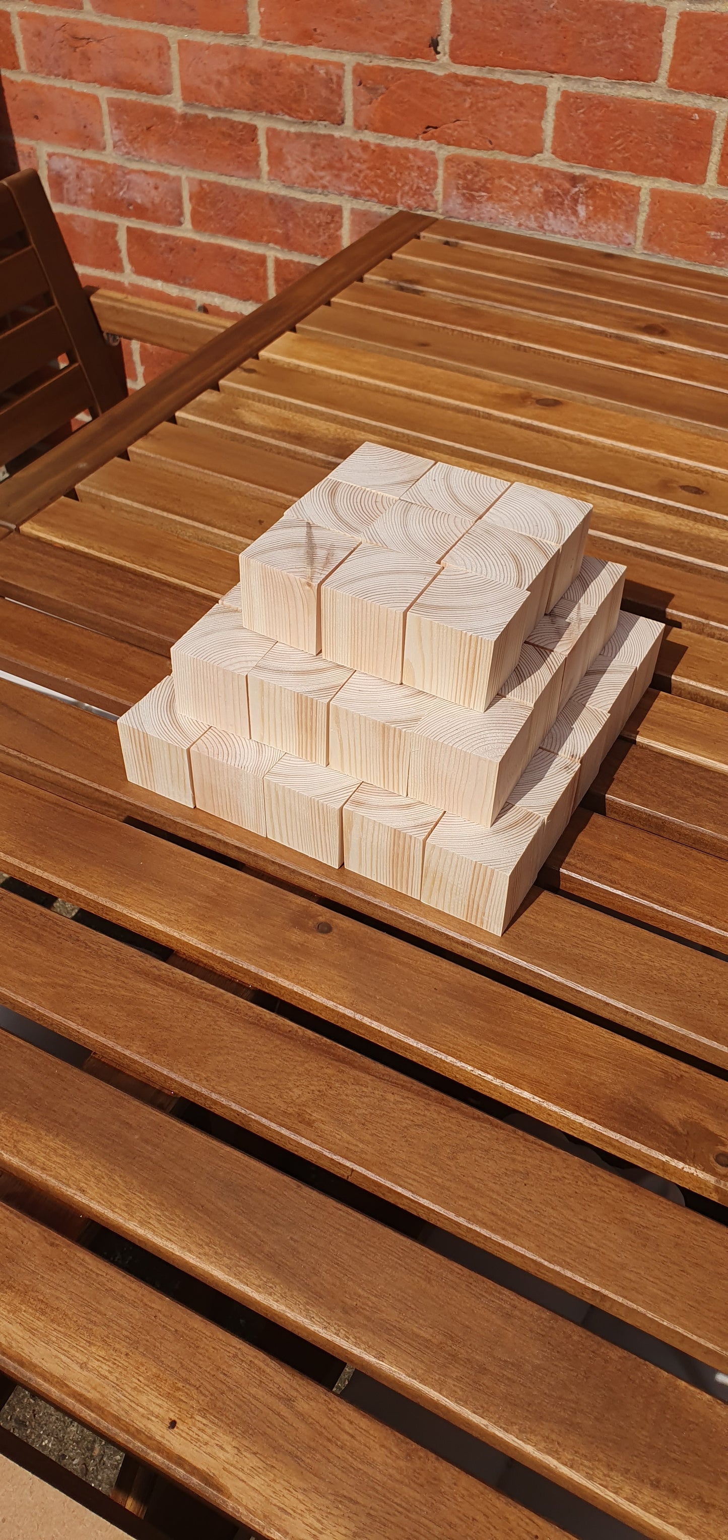 44mm Arts & Crafts Pine Cube Blocks