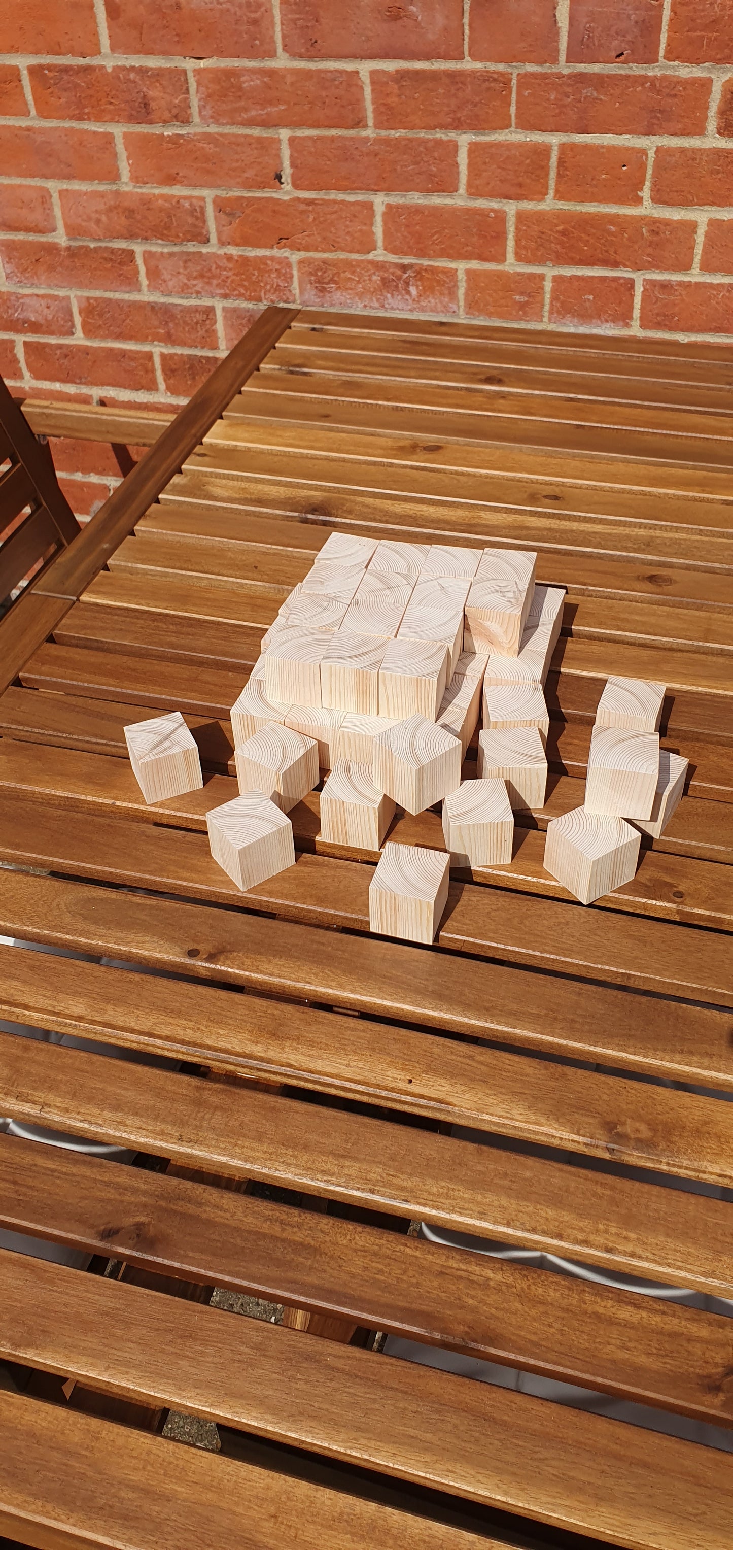 44mm Arts & Crafts Pine Cube Blocks
