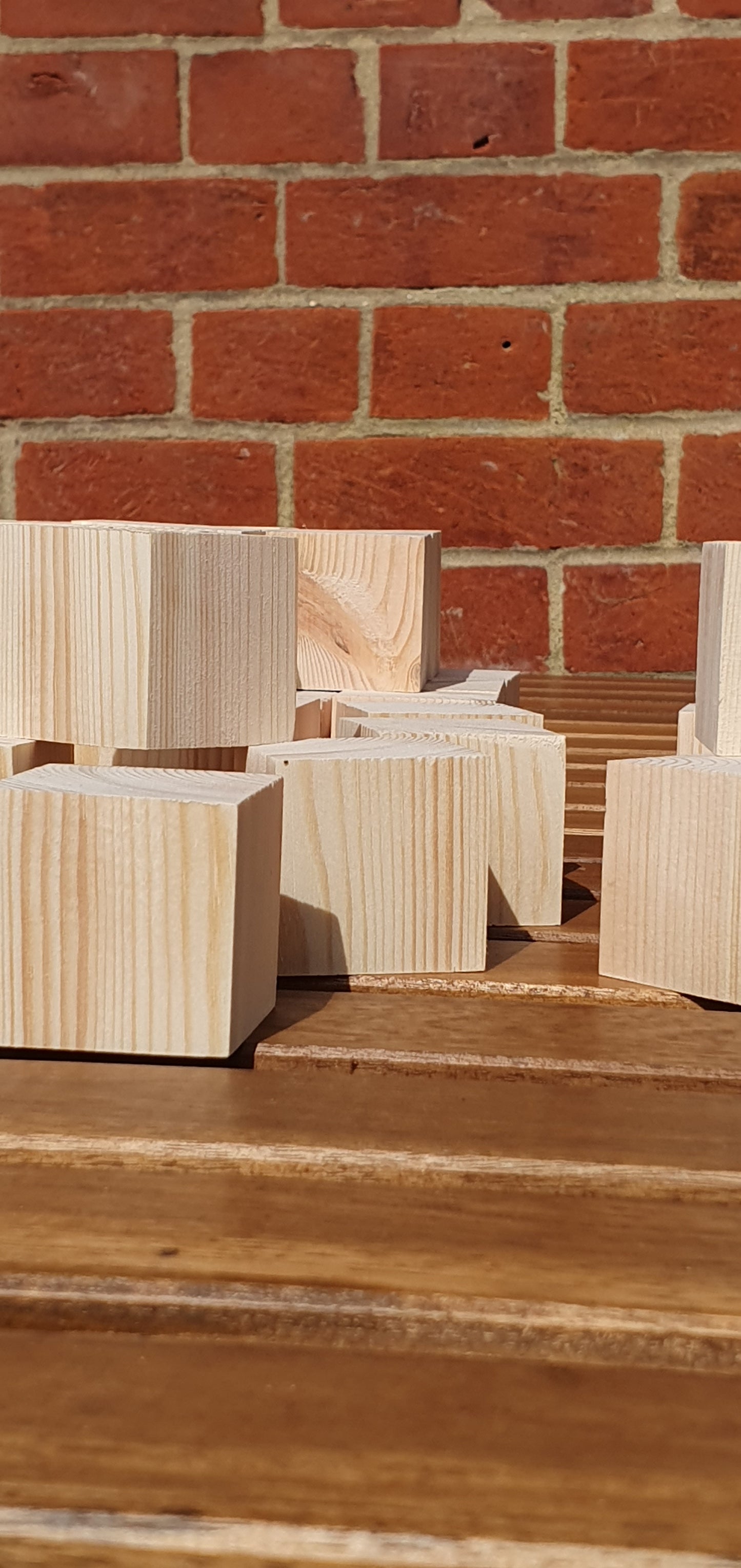44mm Arts & Crafts Pine Cube Blocks