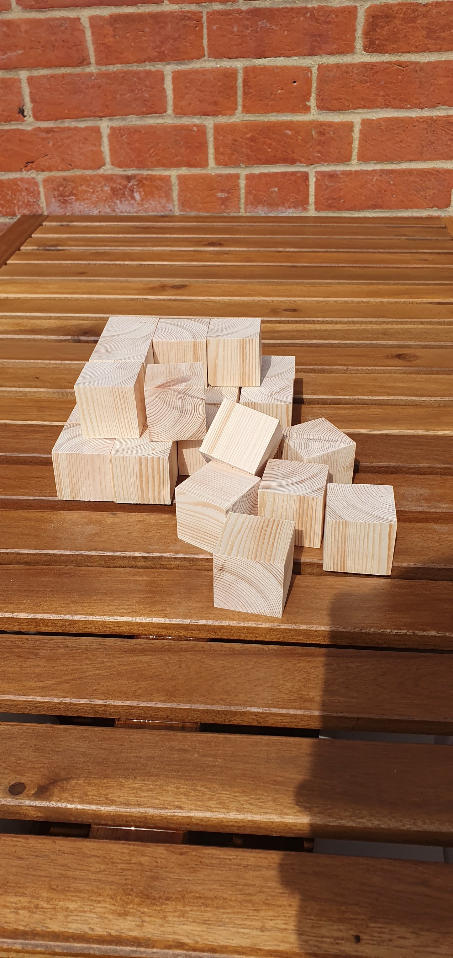 44mm Arts & Crafts Pine Cube Blocks