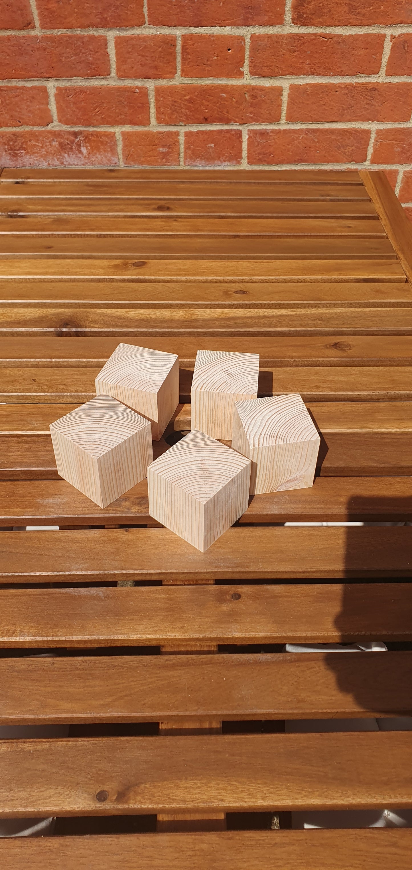 94mm Arts & Crafts Pine Cube Blocks