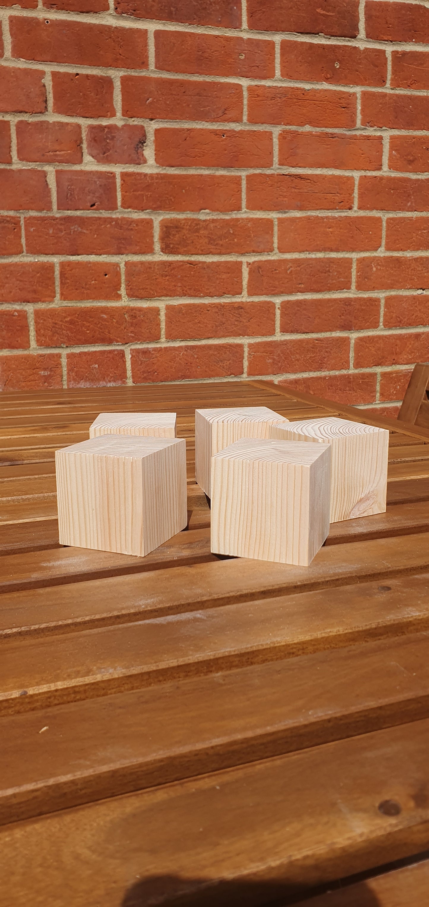 94mm Arts & Crafts Pine Cube Blocks