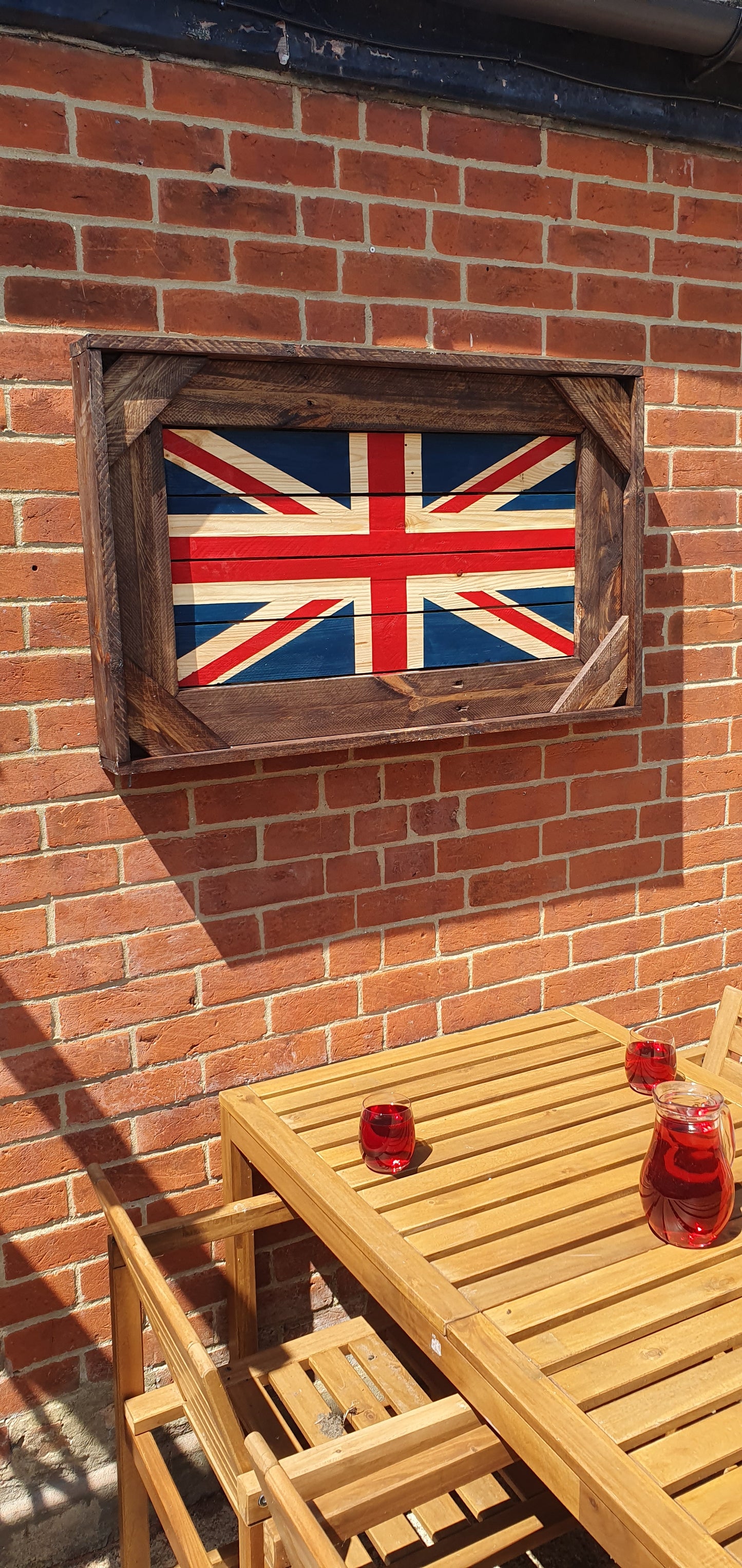 Reclaimed Wood Box Frame British Flag External Wall Art