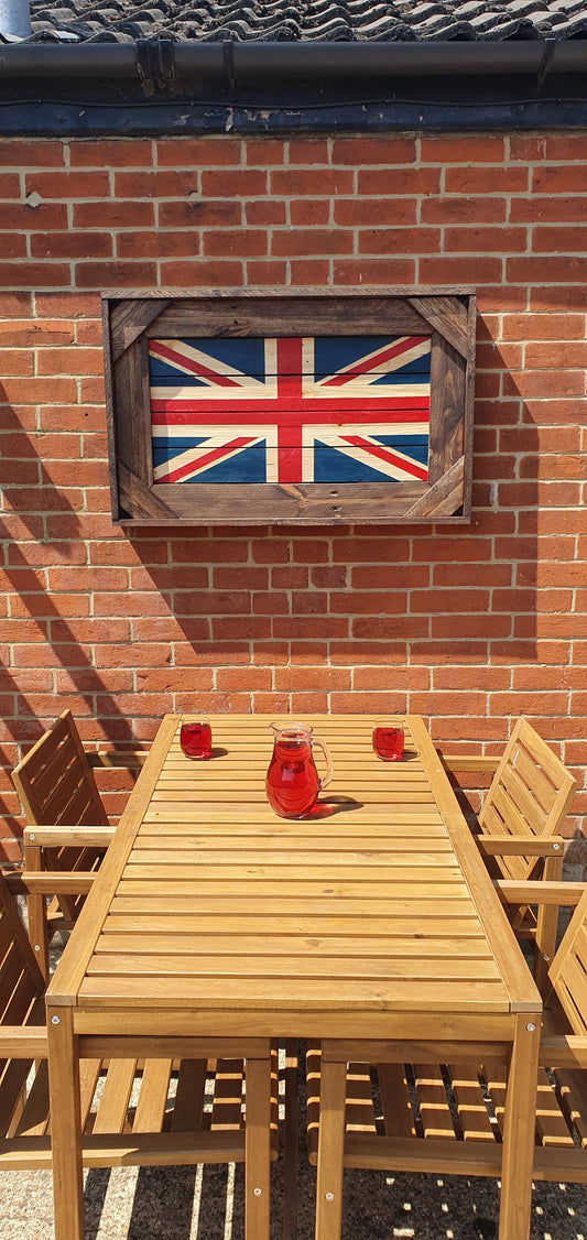 Reclaimed Wood Box Frame British Flag External Wall Art