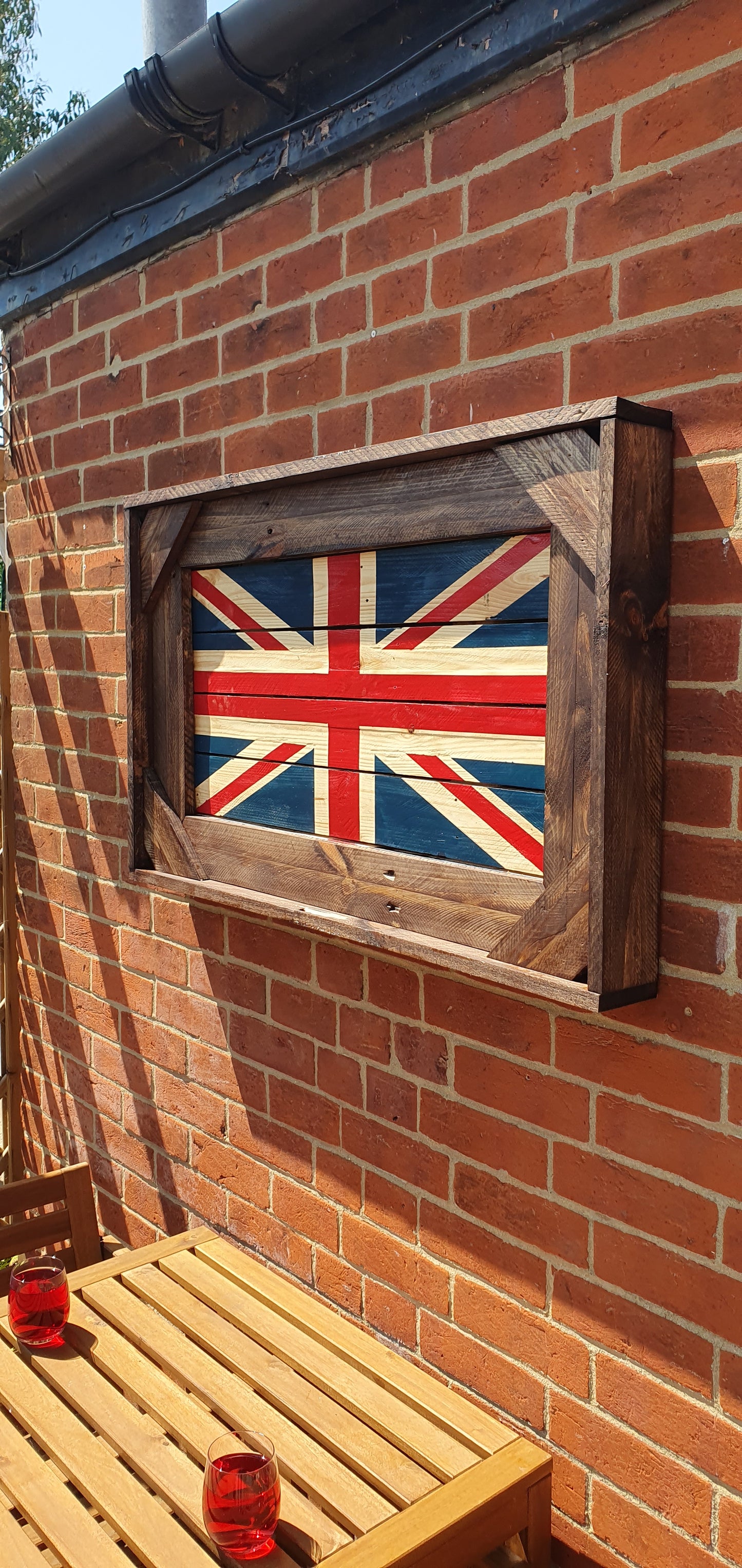 Reclaimed Wood Box Frame British Flag External Wall Art