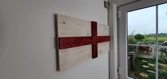 Rustic Wooden 3D English flag