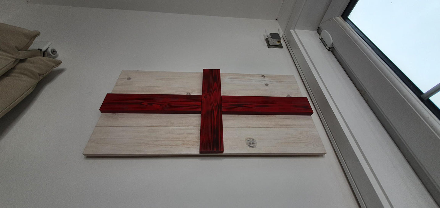 Rustic Wooden 3D English flag