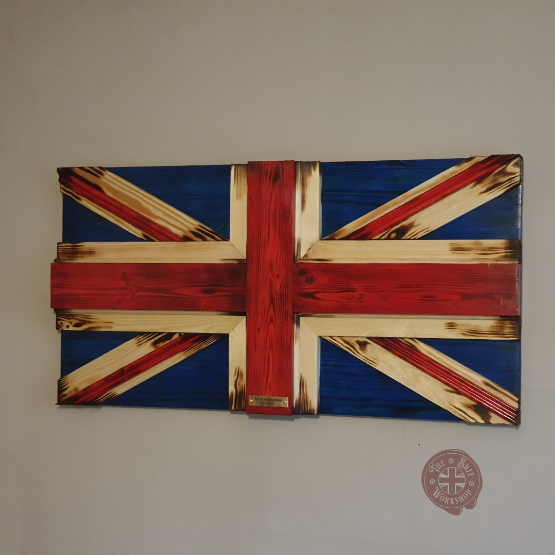Wooden 3 dimensional British flag
