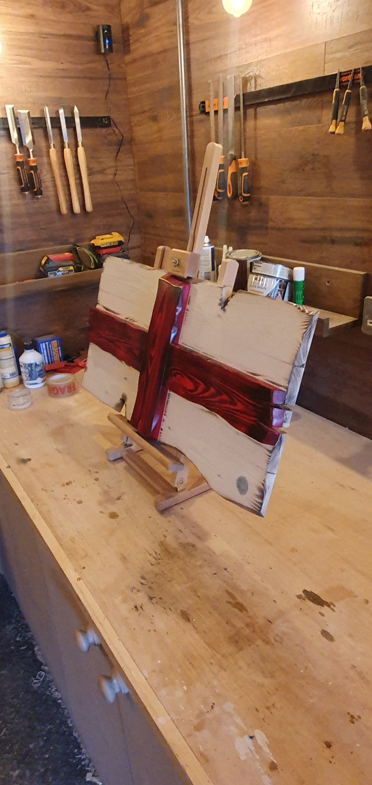 Distressed Wooden 3D English flag