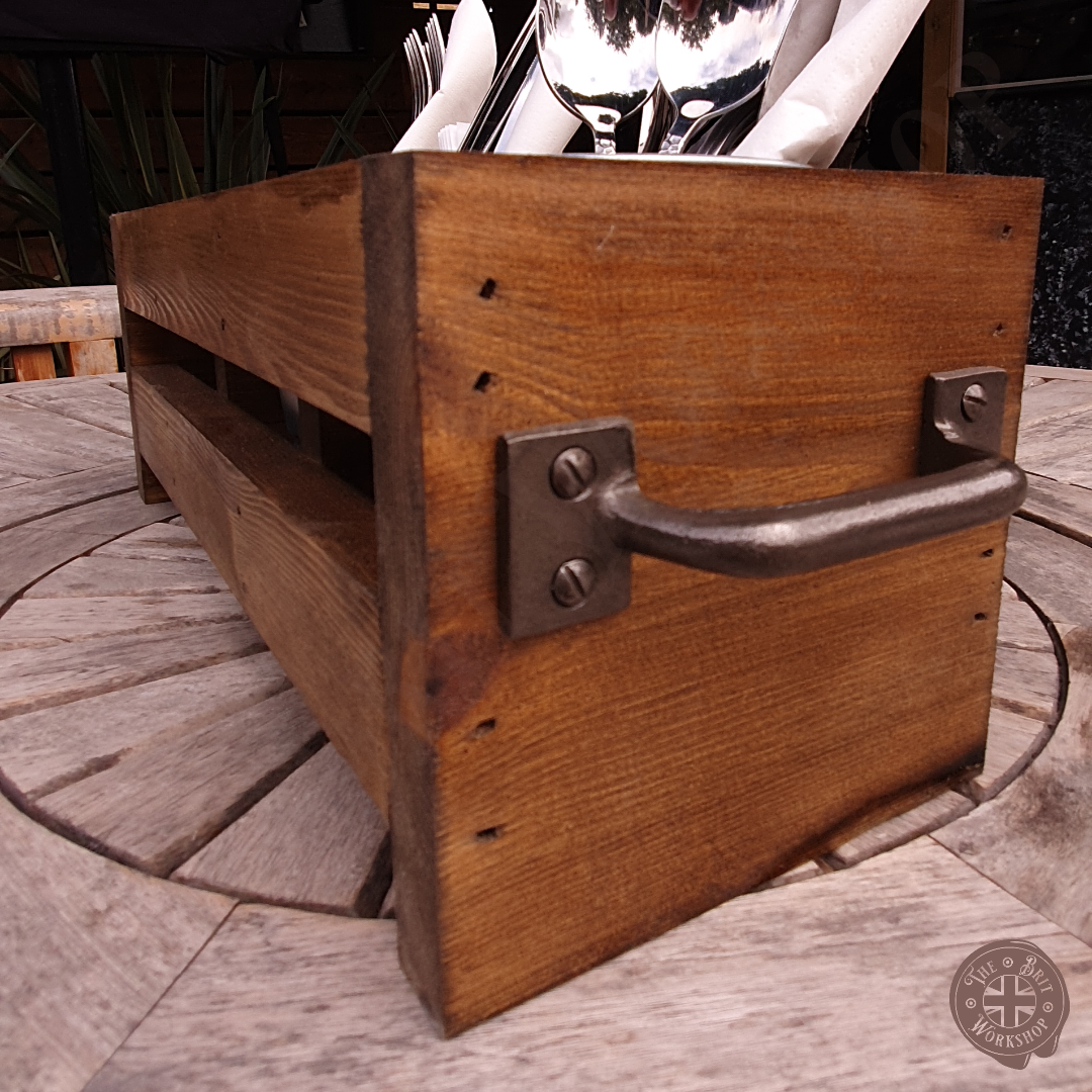 Rustic cutlery storage caddy