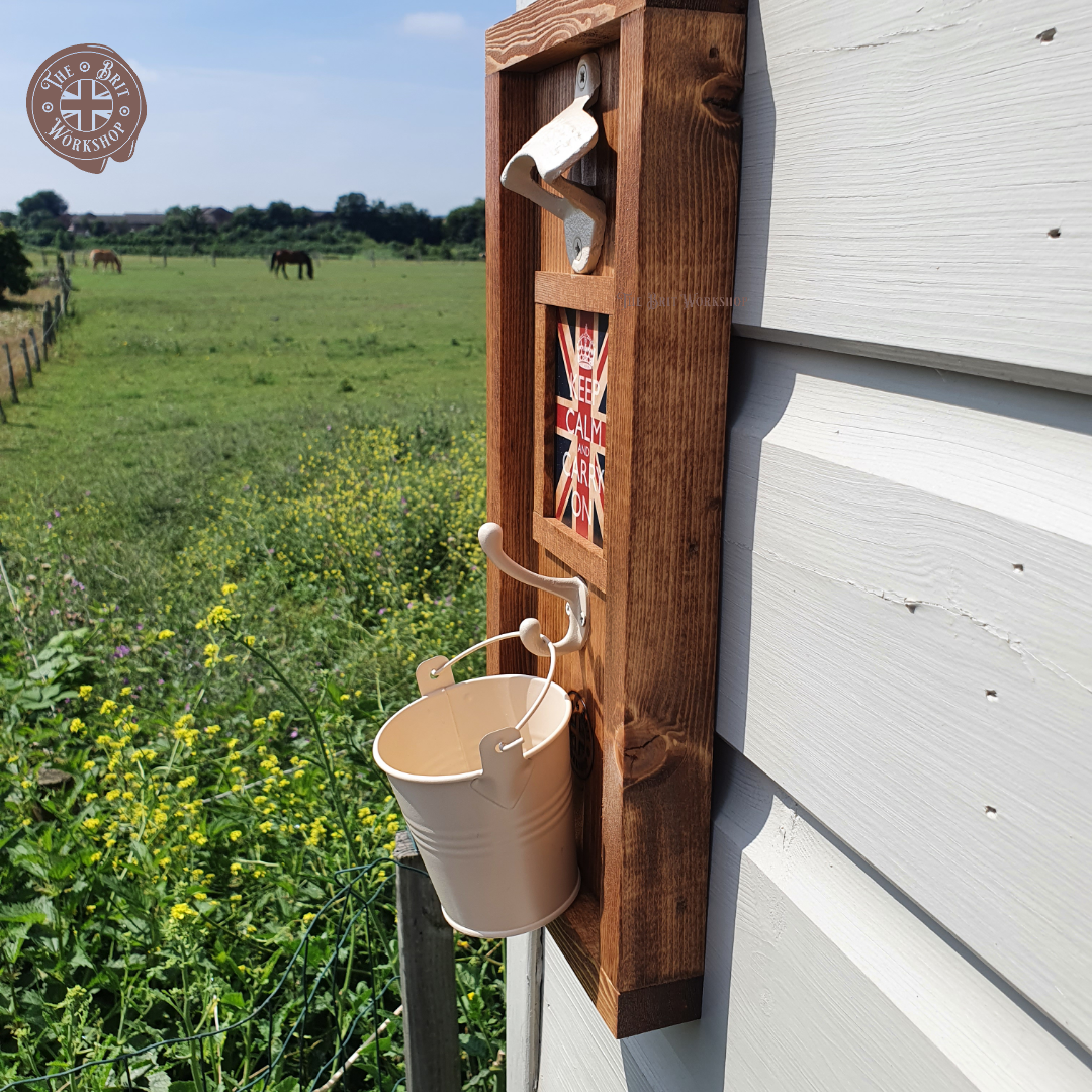 Keep calm and carry on rustic wall mounted bottle opener - The Brit Workshop