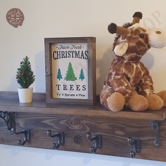 Wooden Christmas tree sign