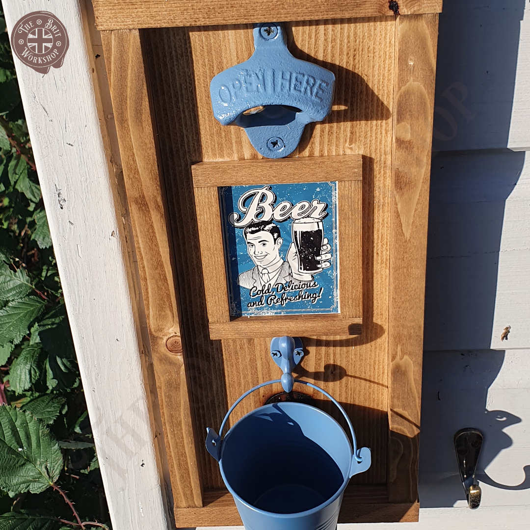 Beer! Rustic wall mounted bottle opener. The Brit Workshop