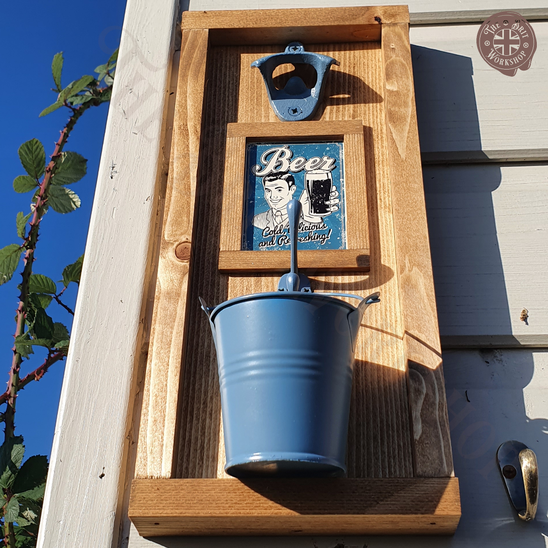 Beer! Rustic wall mounted bottle opener. The Brit Workshop