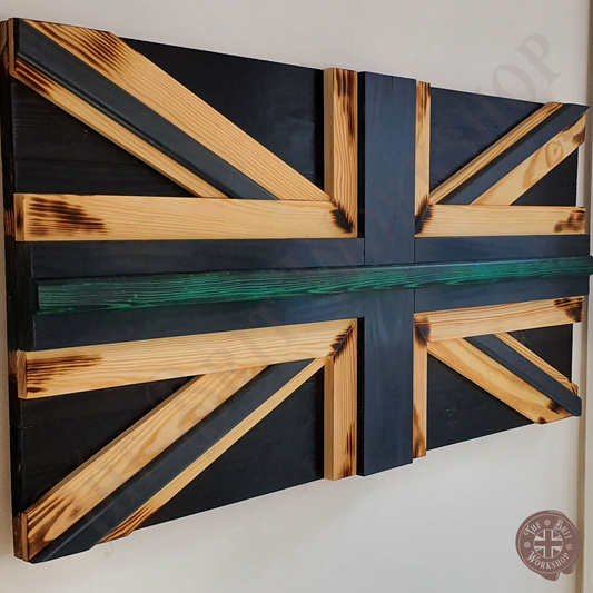 Paramedic thin green line 3D British flag