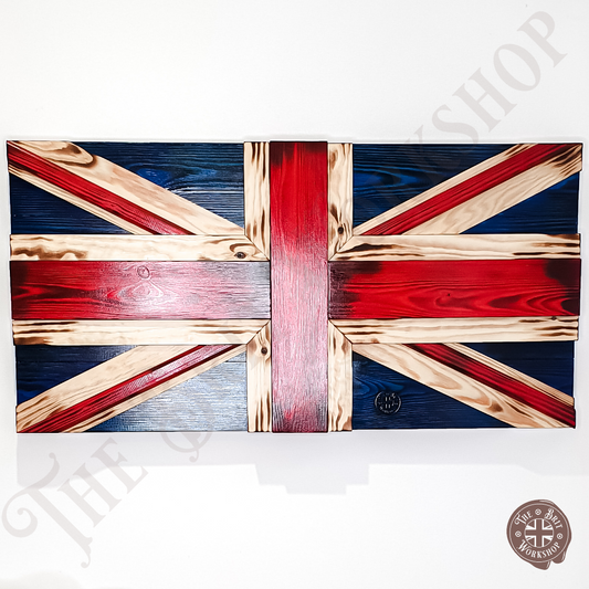 Rustic Wooden 3D British flag