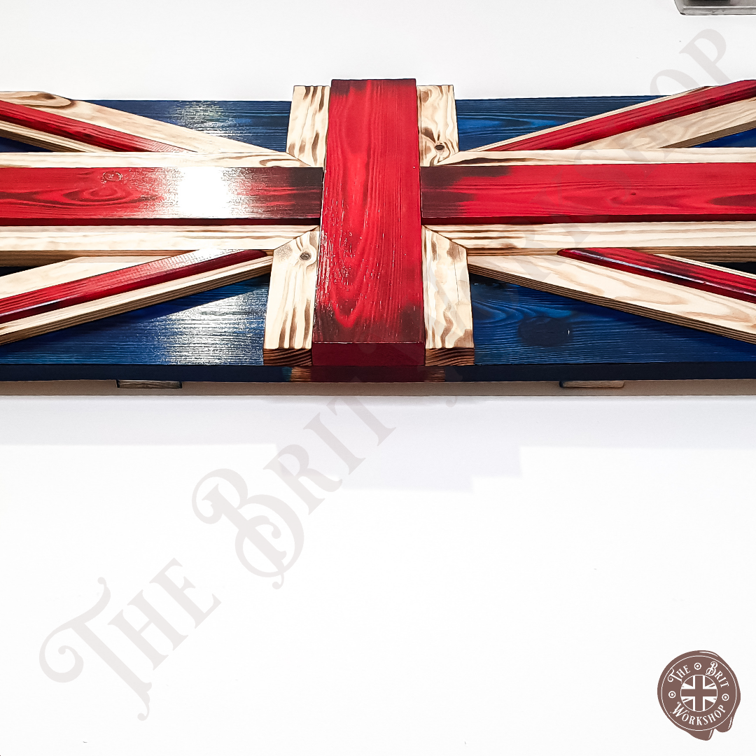Rustic Wooden 3D British flag