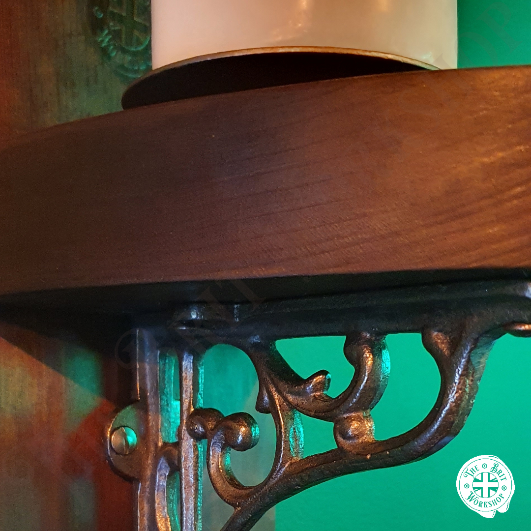 Gothic wooden and cast iron sconce