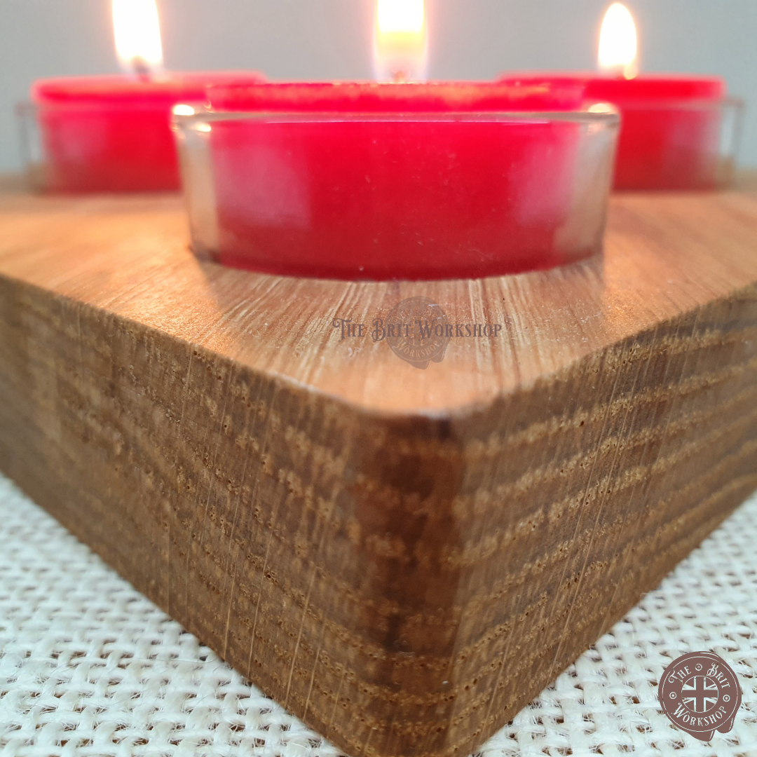 Heart shaped candle holder centrepiece - The Brit Workshop