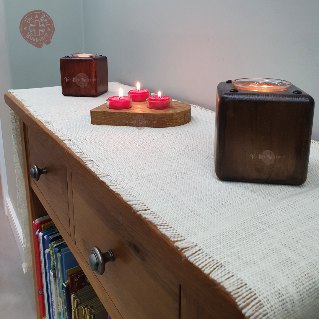 Heart shaped candle holder centrepiece - The Brit Workshop