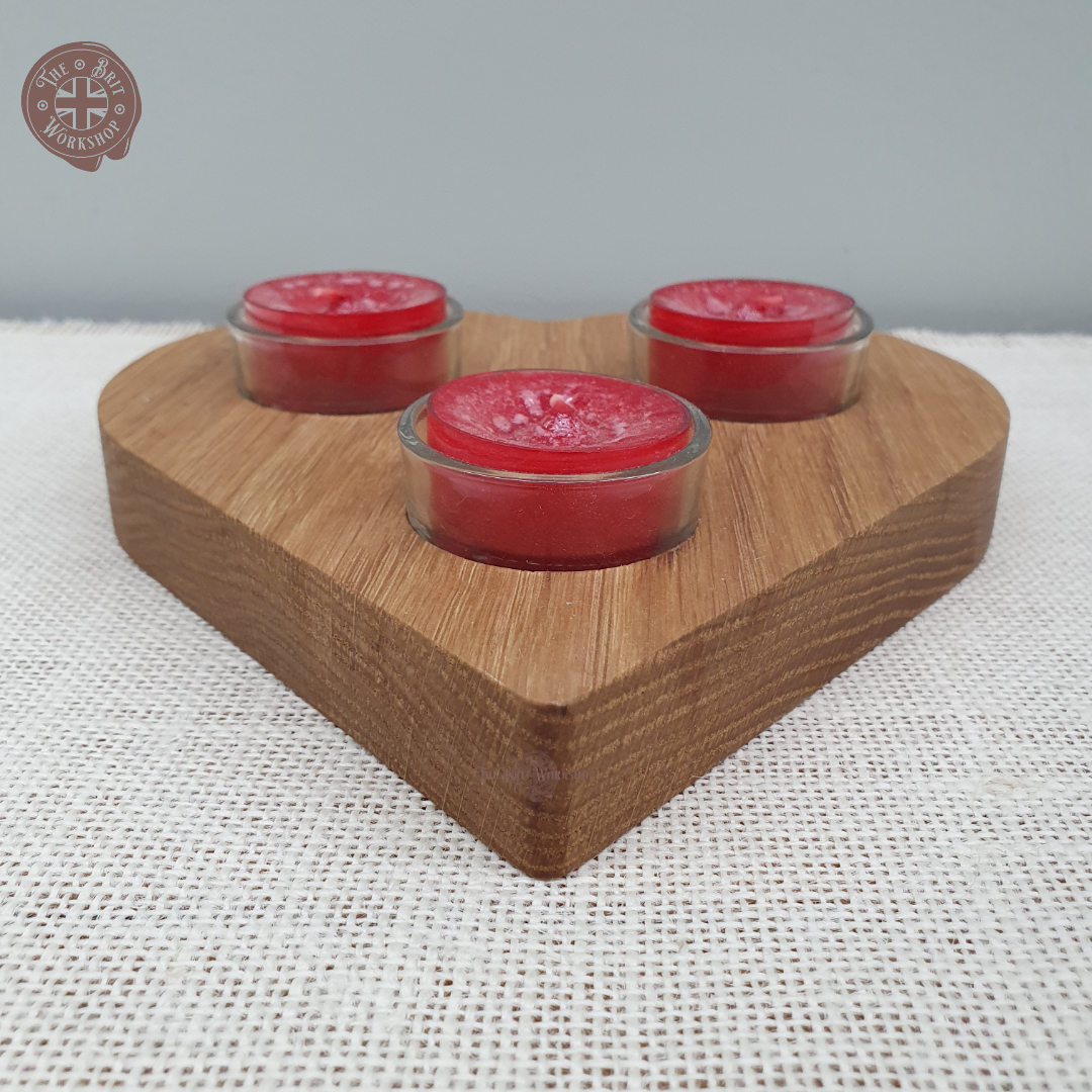 Heart shaped candle holder centrepiece - The Brit Workshop