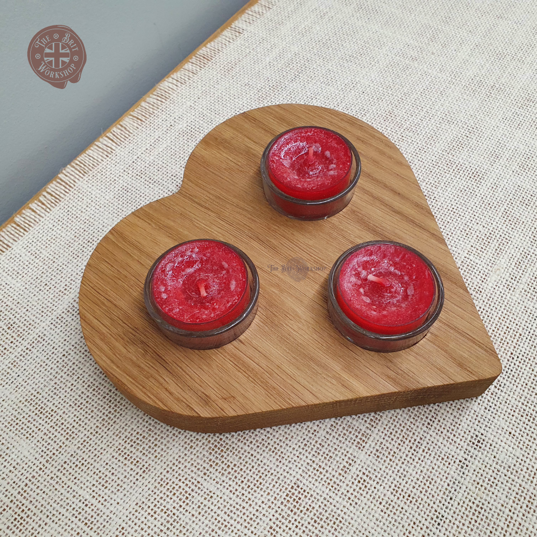 Heart shaped candle holder centrepiece - The Brit Workshop