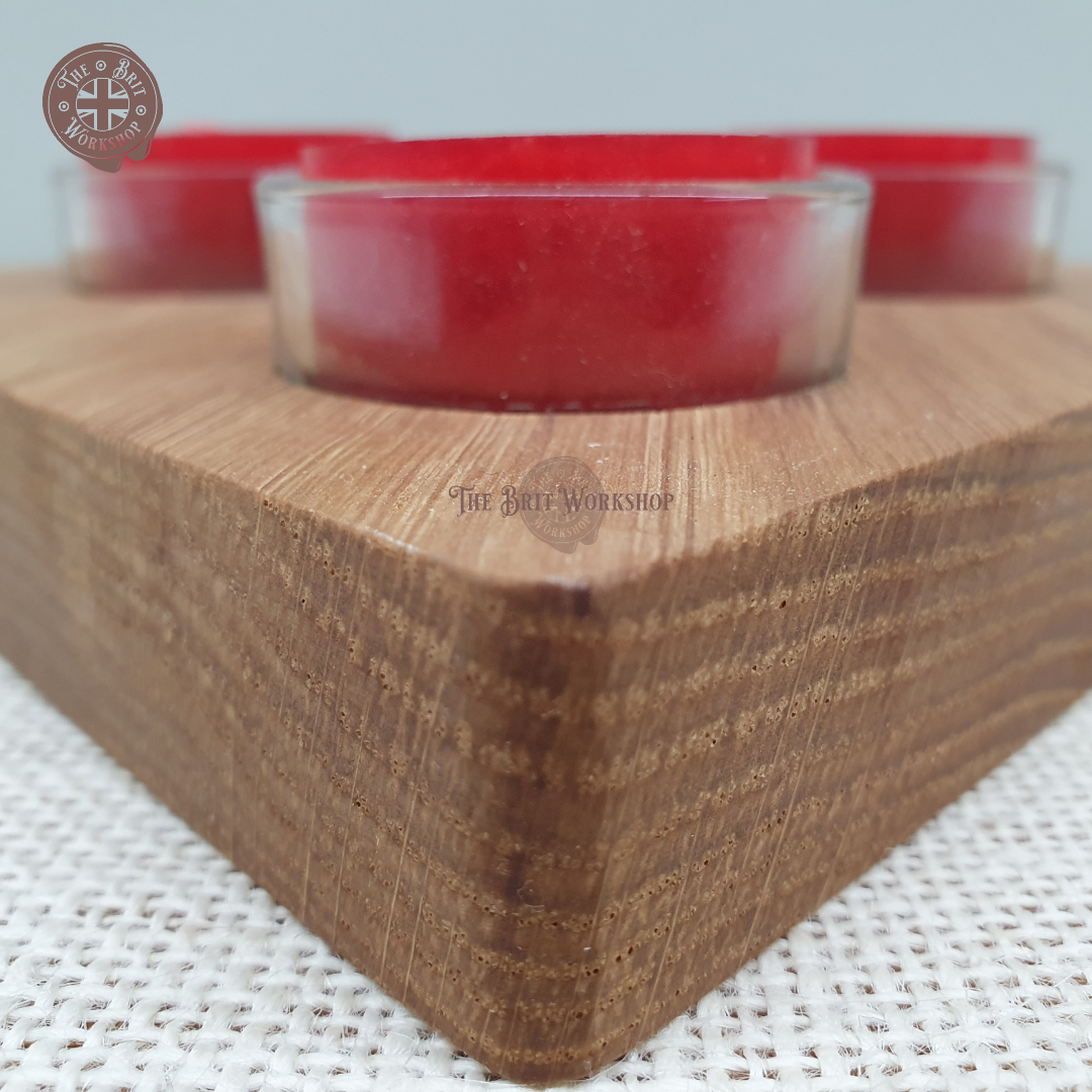 Heart shaped candle holder centrepiece - The Brit Workshop