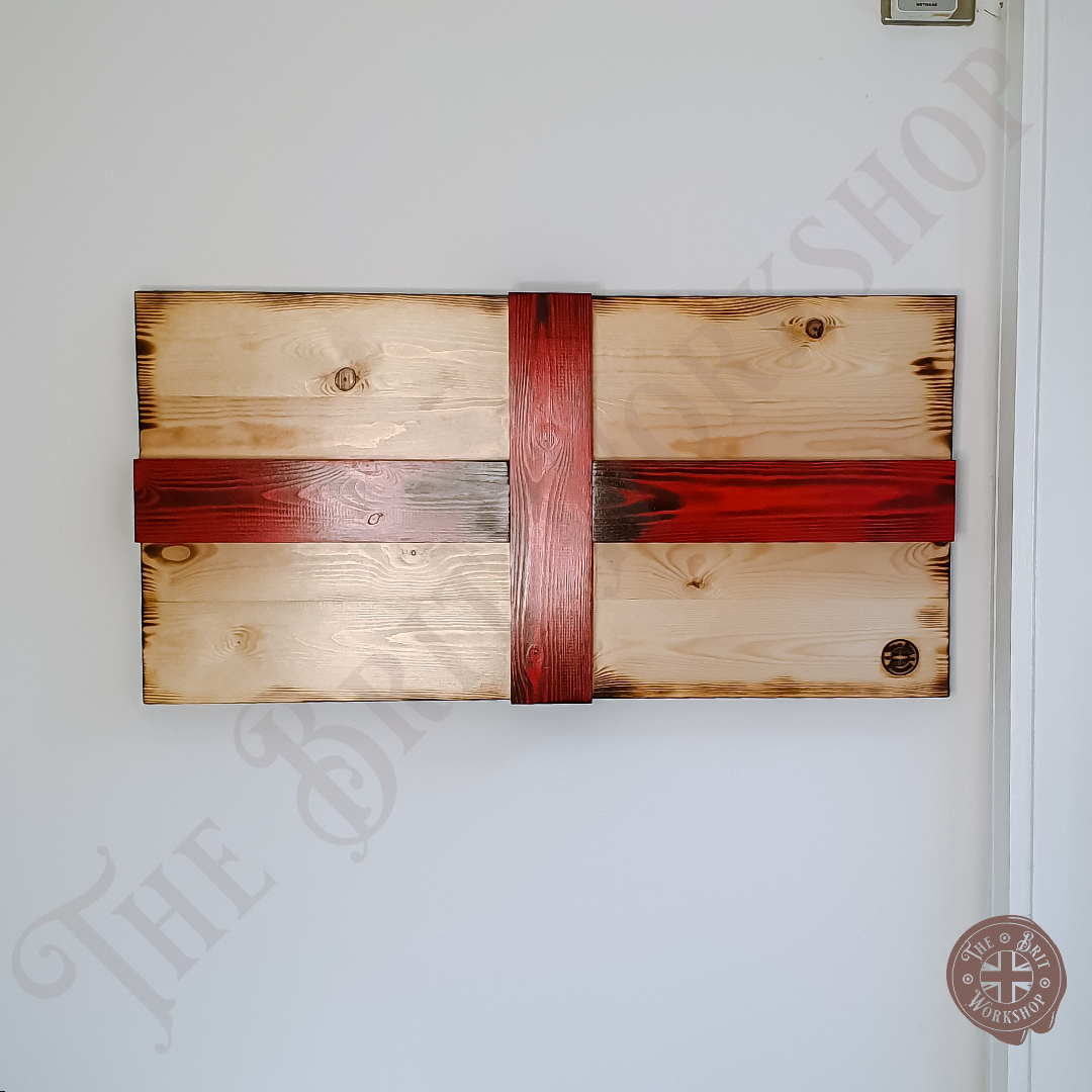 Rustic Wooden 3D English Flag - The Brit Workshop