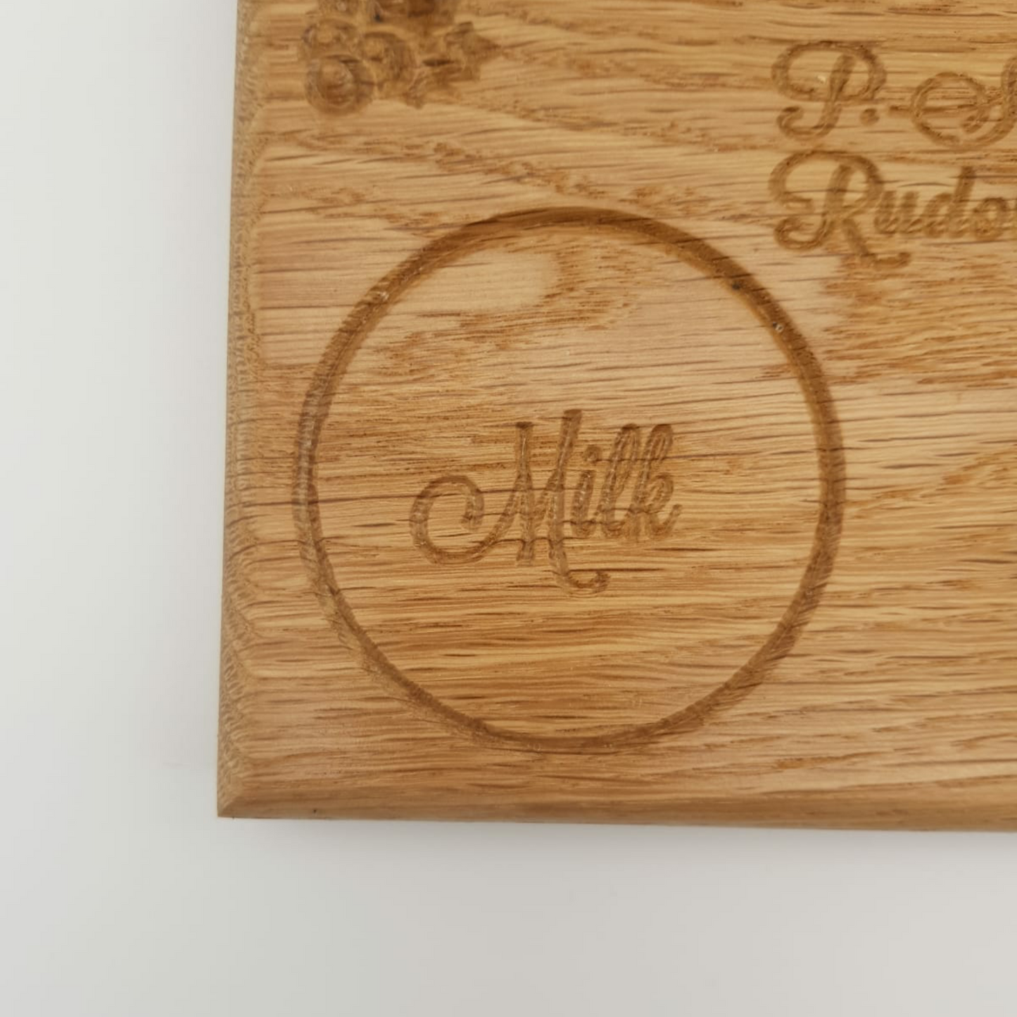 Solid oak personalised Santa cookie tray - The Brit Workshop