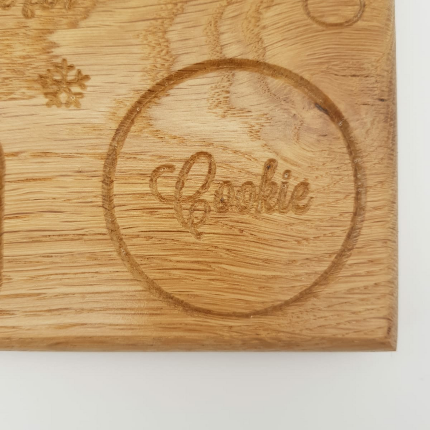 Solid oak personalised Santa cookie tray - The Brit Workshop
