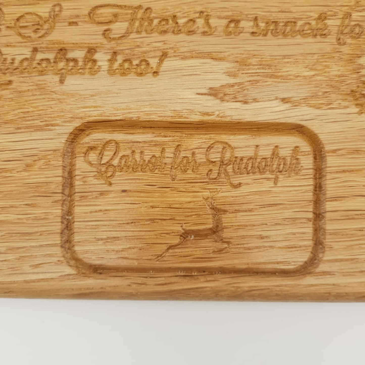 Solid oak personalised Santa cookie tray - The Brit Workshop