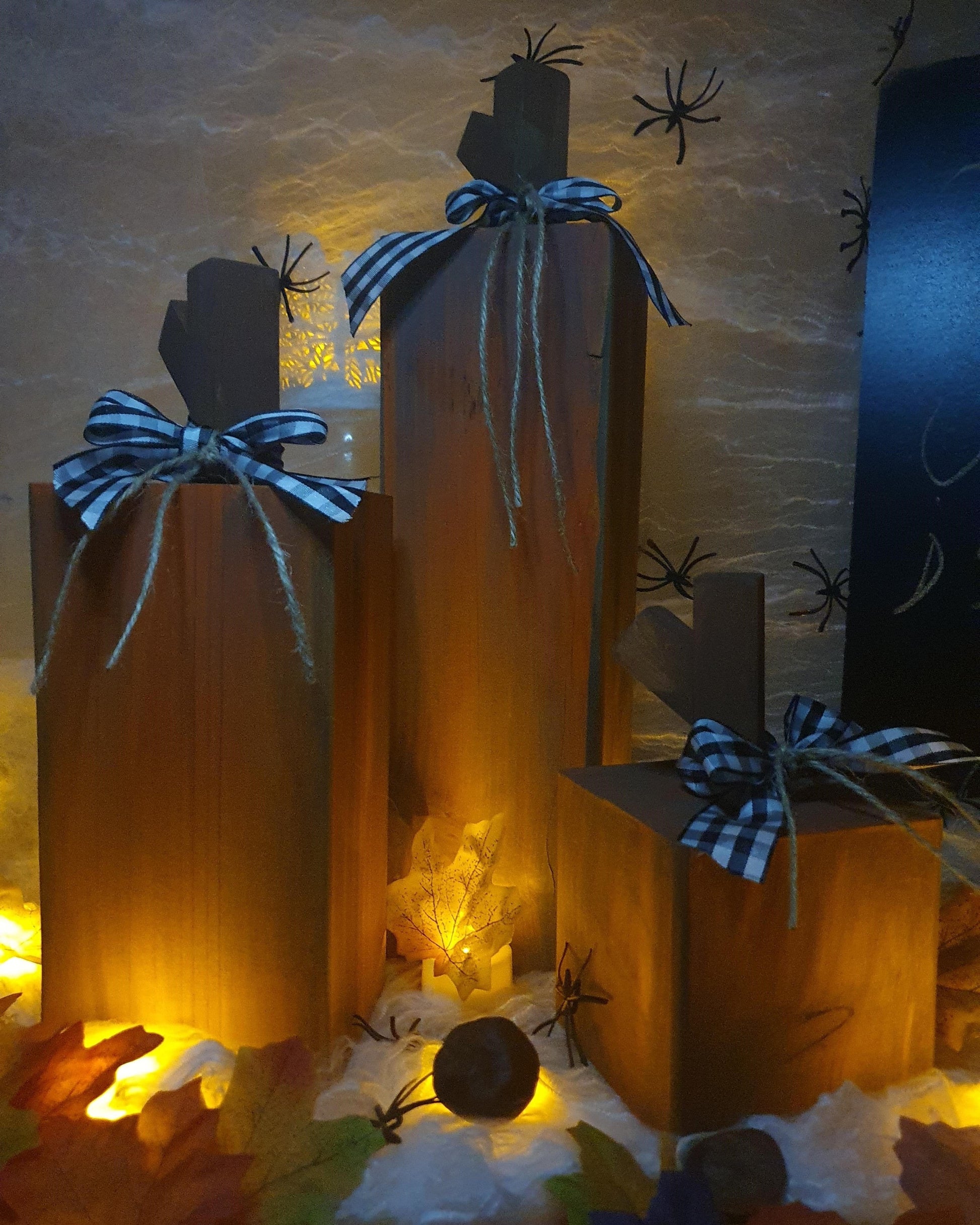 Wooden block pumpkins - The Brit Workshop