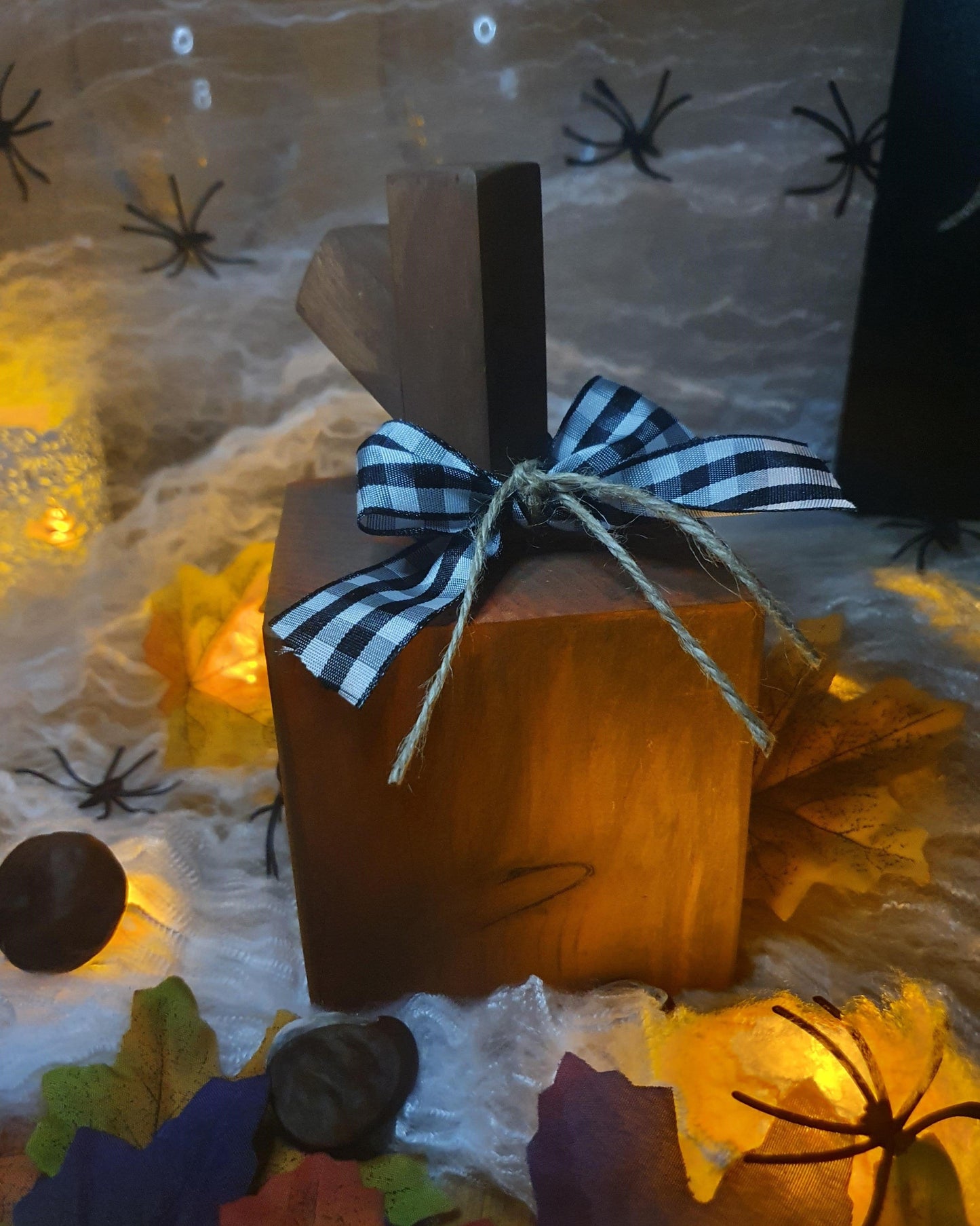 Wooden block pumpkins - The Brit Workshop