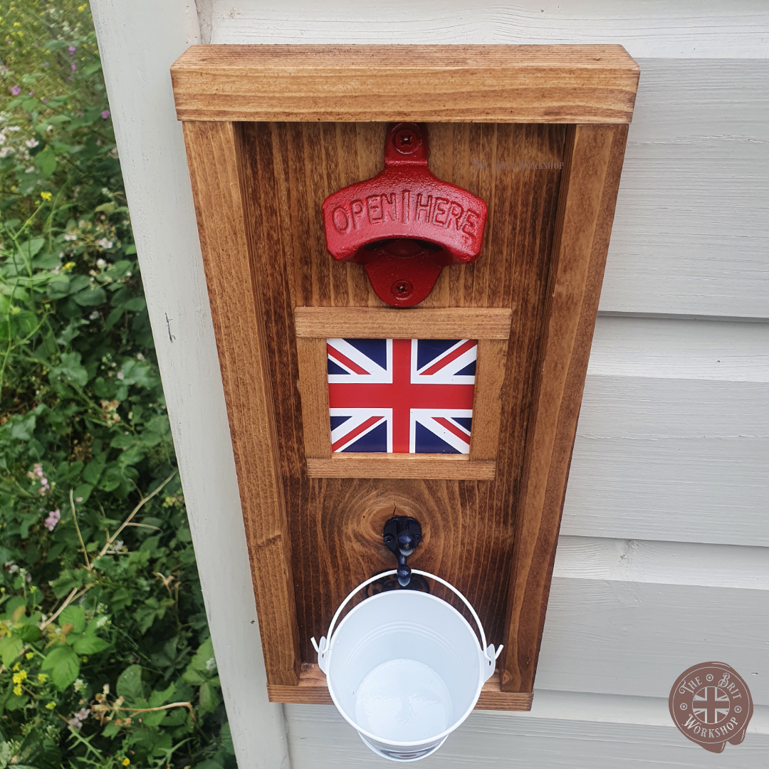 Union Jack rustic wall mounted bottle opener - The Brit Workshop