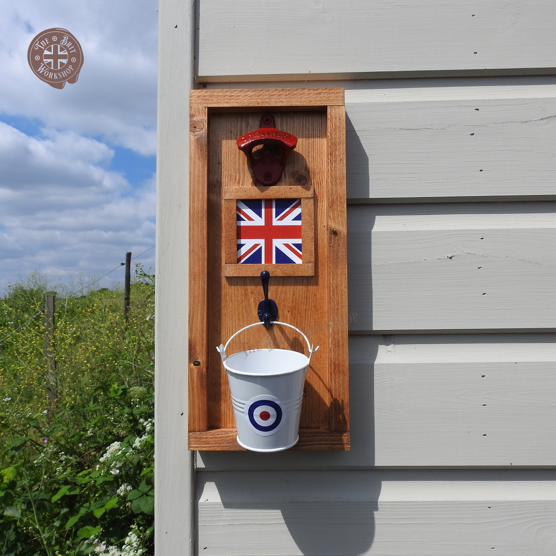 Union Jack rustic wall mounted bottle opener - The Brit Workshop