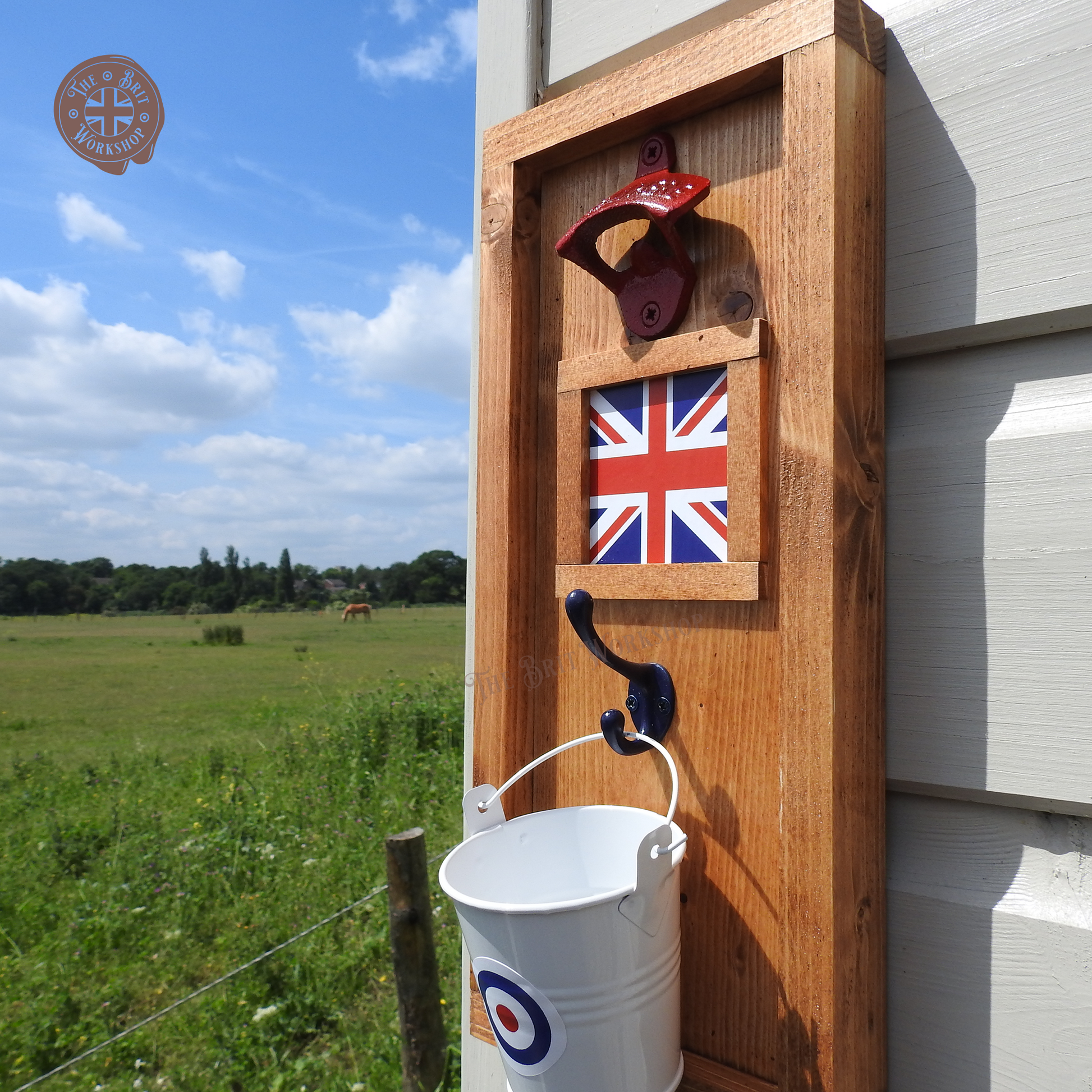 Union Jack rustic wall mounted bottle opener - The Brit Workshop