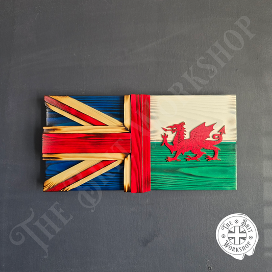 Small 3D British & Welsh flag