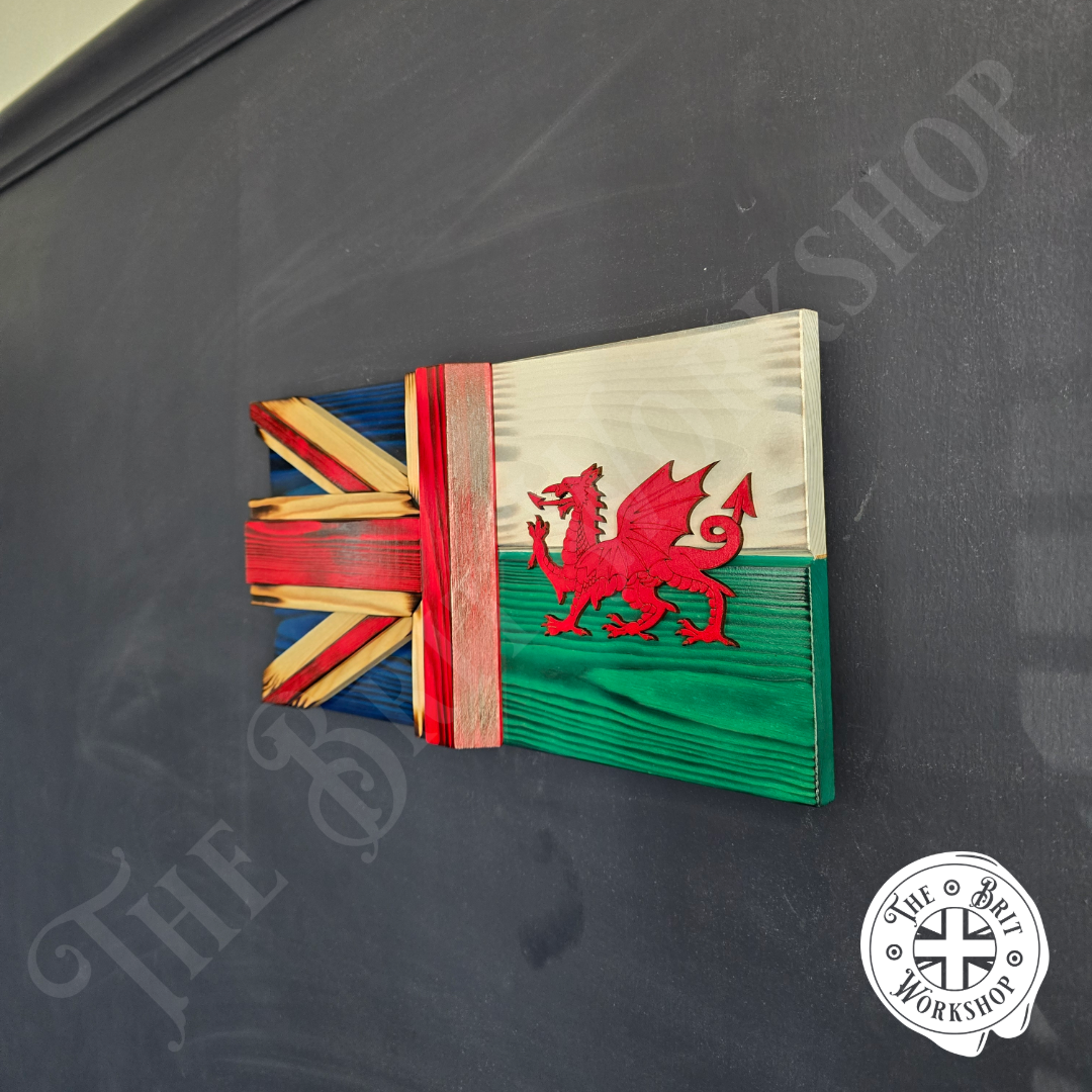 Small 3D British & Welsh flag