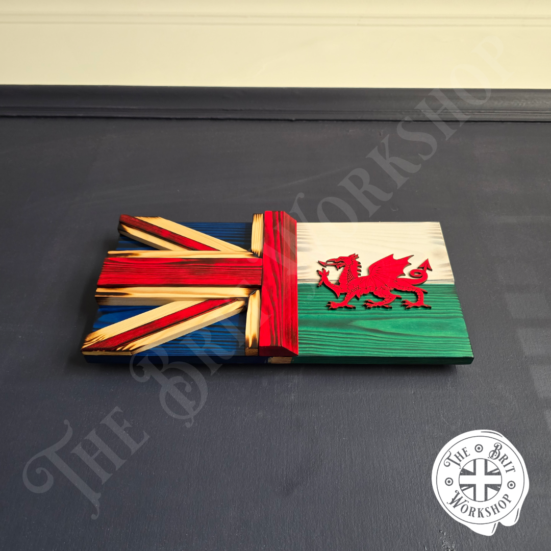 Small 3D British & Welsh flag
