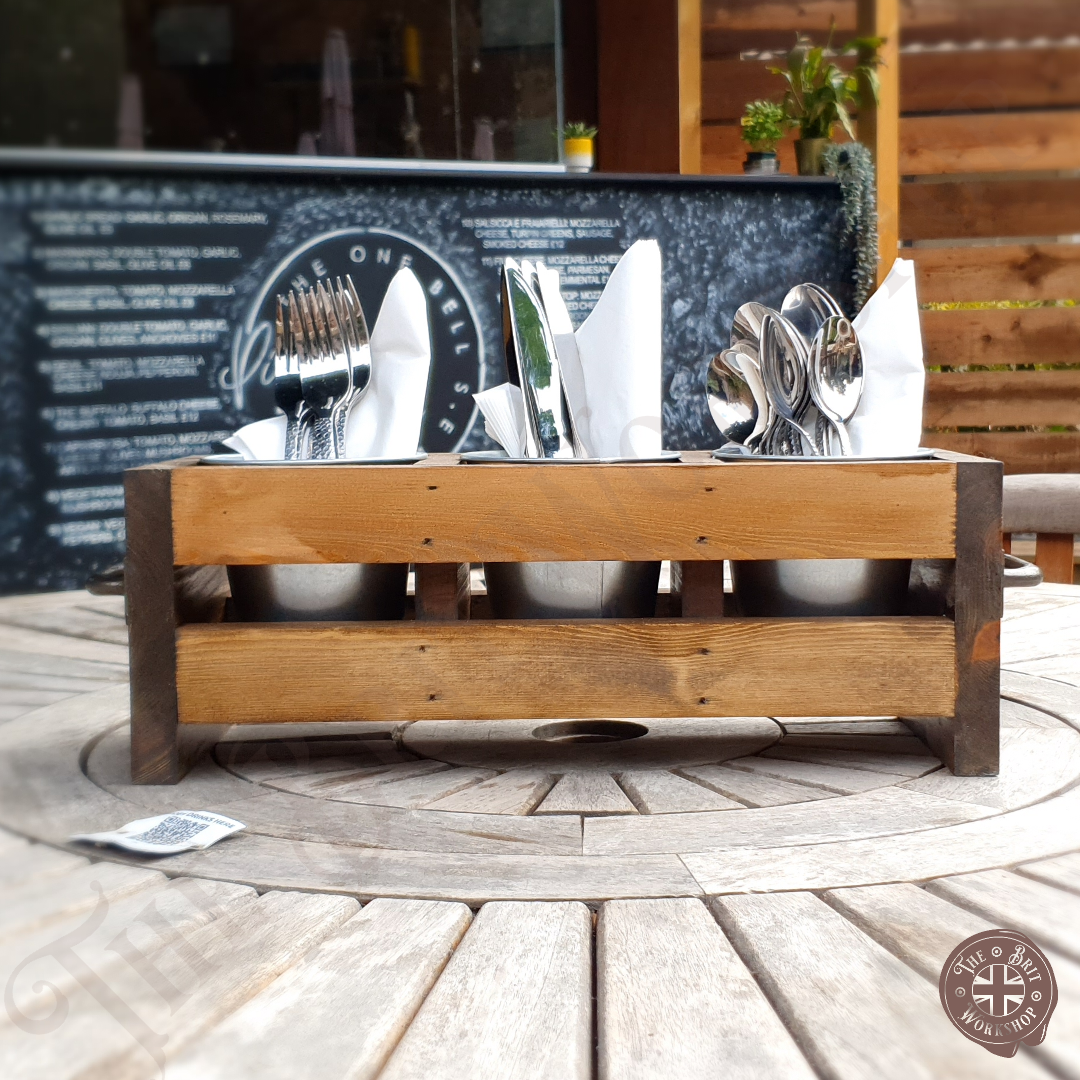 Rustic cutlery storage caddy