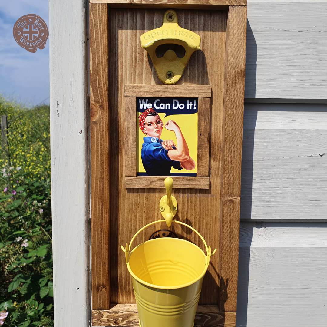 'We can do it' rustic wall mounted bottle opener 