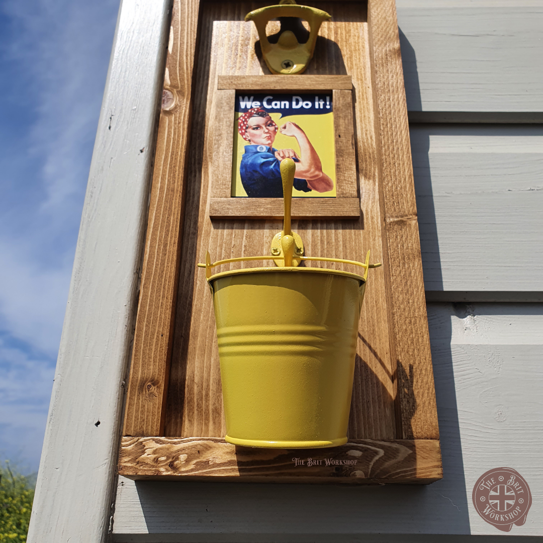 'We can do it' rustic wall mounted bottle opener 