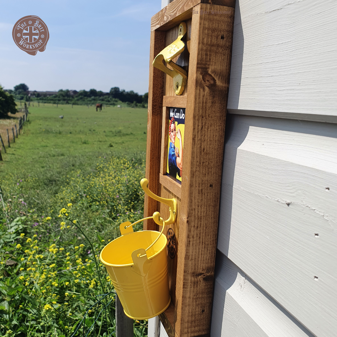 'We can do it' rustic wall mounted bottle opener