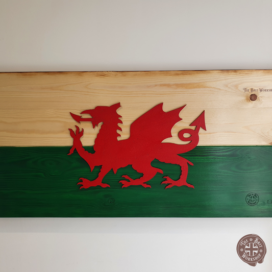 Rustic Welsh wooden 3D flag - The Brit Workshop