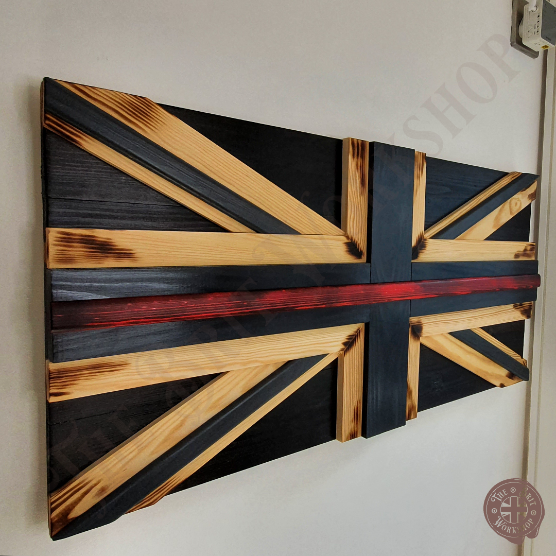 Fire brigade thin red line 3D British flag