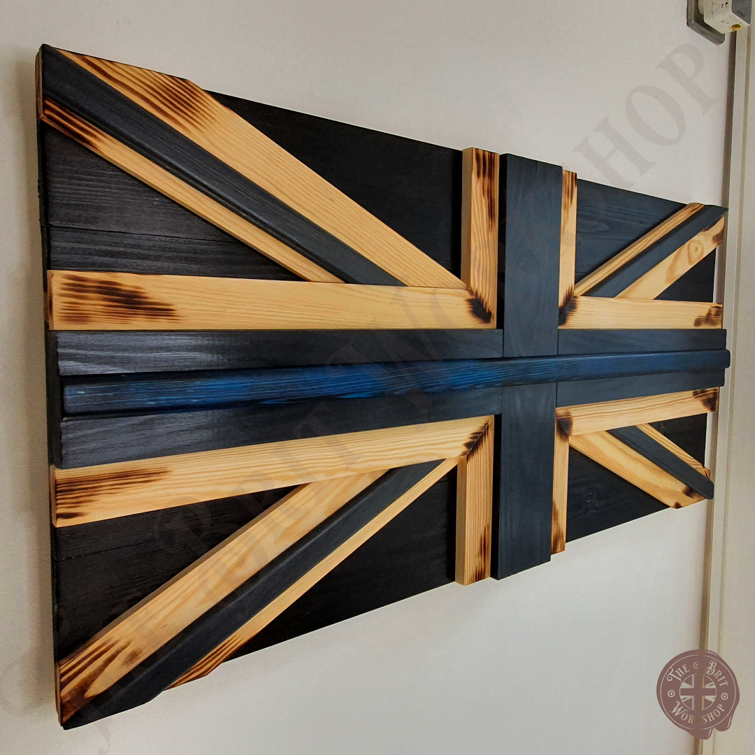 Police thin blue line 3D British flag