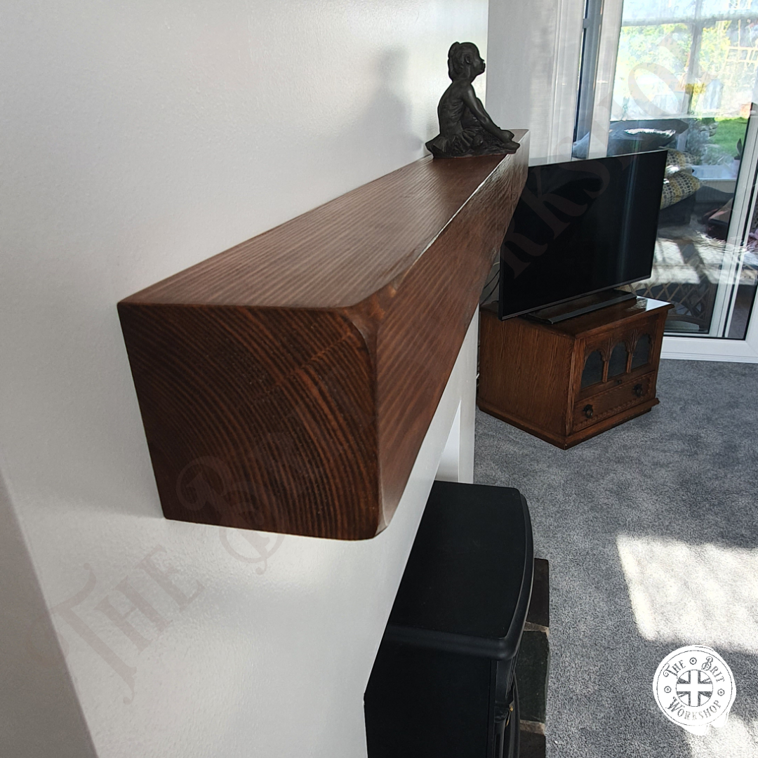 Rustic floating mantlepiece shelf