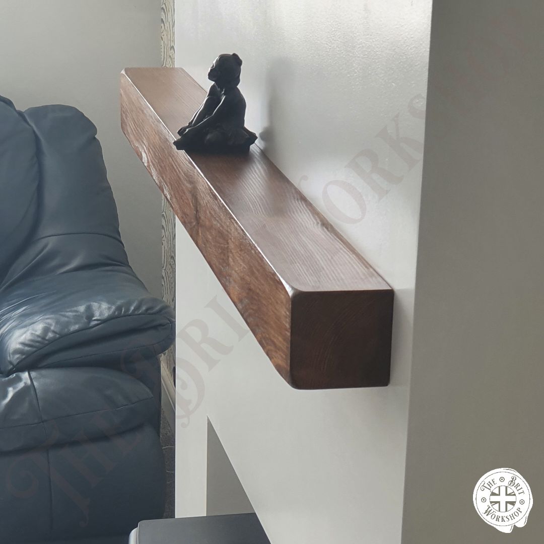 Rustic floating mantlepiece shelf
