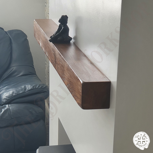 Rustic floating mantlepiece shelf